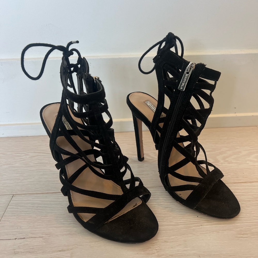 Elegant Black Strappy Heels by Carvela